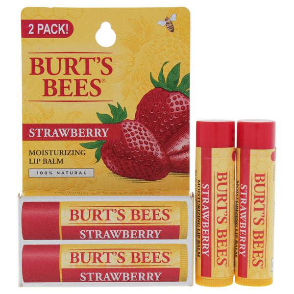 Burts Bees Strawberry Moisturizing Lip Balm Twin Pack by Burts Bees for Unisex - 2 x 0.15 oz Lip Balm