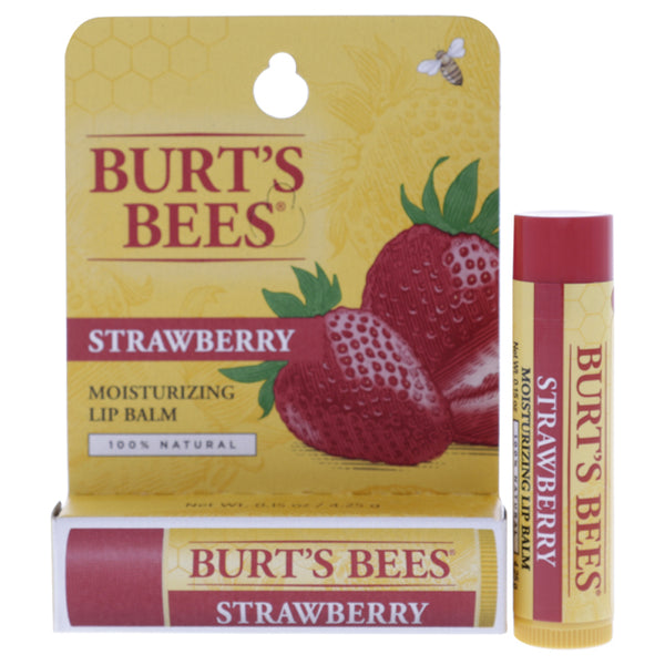 Burts Bees Strawberry Moisturizing Lip Balm by Burts Bees for Unisex - 0.15 oz Lip Balm