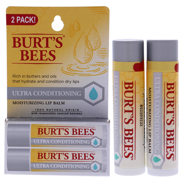 Burts Bees Ultra Conditioning Lip Balm Twin Pack by Burts Bees for Unisex - 2 x 0.15 oz Lip Balm