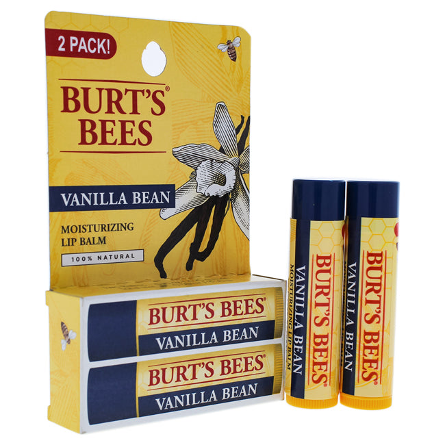 Burts Bees Vanilla Bean Moisturizing Lip Balm Twin Pack by Burts Bees for Unisex - 2 x 0.15 oz Lip Balm