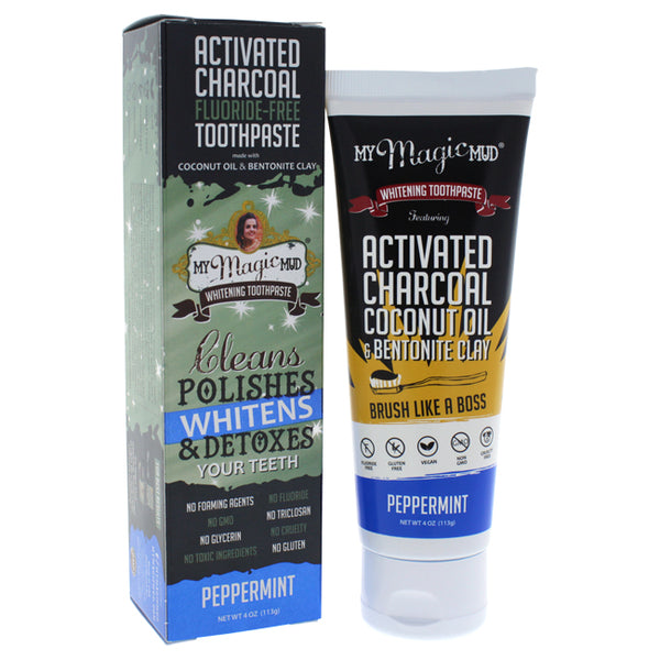 My Magic Mud Activated Charcoal Whitening - Peppermint by My Magic Mud for Unisex - 4 oz Toothpaste