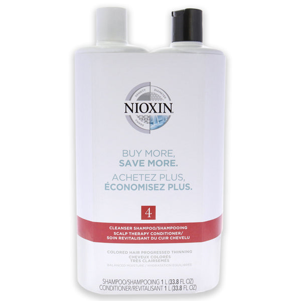 Nioxin System 4 Kit by Nioxin for Unisex - 2 Pc 33.8 oz Shampoo, Conditioner