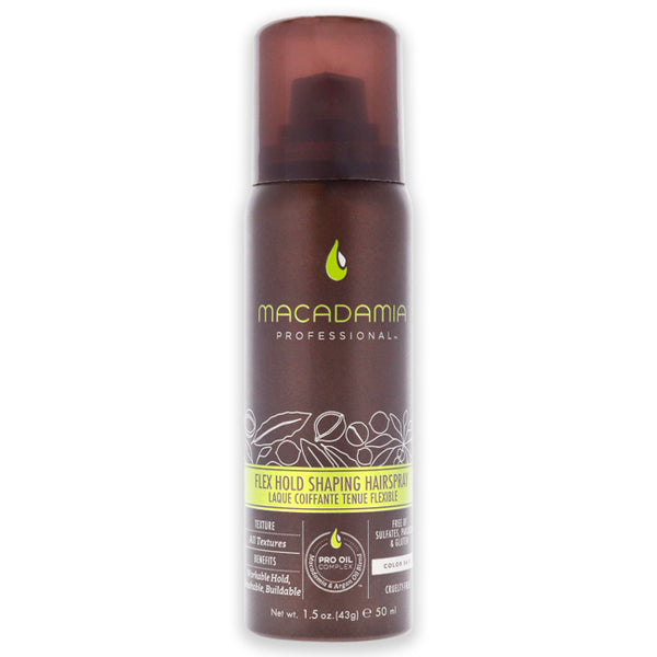 Macadamia Oil Flex Hold Shaping Hairspray by Macadamia Oil for Unisex - 1.5 oz Hair Spray