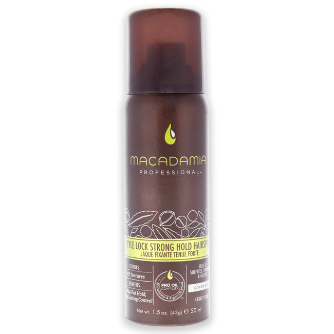 Macadamia Oil Style Lock Strong Hold Hairspray by Macadamia Oil for Unisex - 1.5 oz Hair Spray