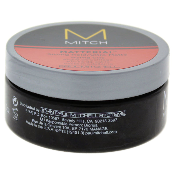 Paul Mitchell Mitch Matterial Strong Hold/Ultra-Matte Styling Clay by Paul Mitchell for Unisex - 3 oz Clay