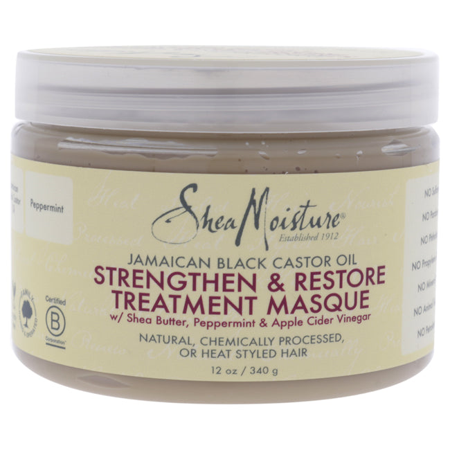 Shea Moisture Jamaican Black Castor Oil Strengthen-Grow Restore Treatment Masque by Shea Moisture for Unisex - 12 oz Masque