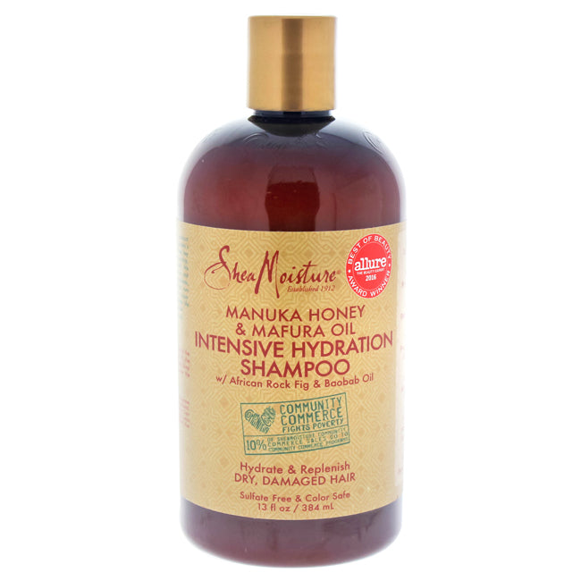 Shea Moisture Manuka Honey & Mafura Oil Intensive Hydration Shampoo by Shea Moisture for Unisex - 13 oz Shampoo