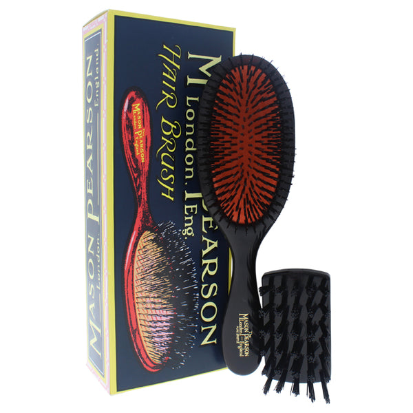 Mason Pearson Handy Bristle Brush - B3 Dark Ruby by Mason Pearson for Unisex - 2 Pc Hair Brush and Cleaning Brush