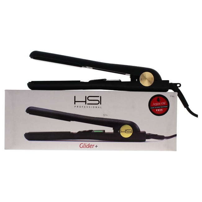 HSI Professional Glider Plus Ceramic Flat Iron - Model # E038M - Black by HSI Professional for Unisex - 1 Inch Flat Iron