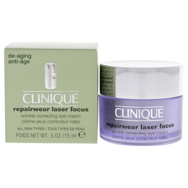 Clinique Repairwear Laser Focus Wrinkle Correcting Eye Cream - All Skin Types by Clinique for Unisex - 0.5 oz Eye Cream