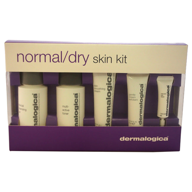 Dermalogica Starter Set for Normal/Dry Skin by Dermalogica for Unisex - 5 Pc kit 1.7oz Special cleansing Gel, 0.3oz Gentle Cream Exfoliant, 1.7oz Multi-Active Toner, 0.75oz Skin Smoothing Cream, 0.1oz Intensive Eye Repair