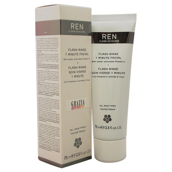 REN Flash Rinse 1 Minute Facial by REN for Unisex - 2.5 oz Rinse