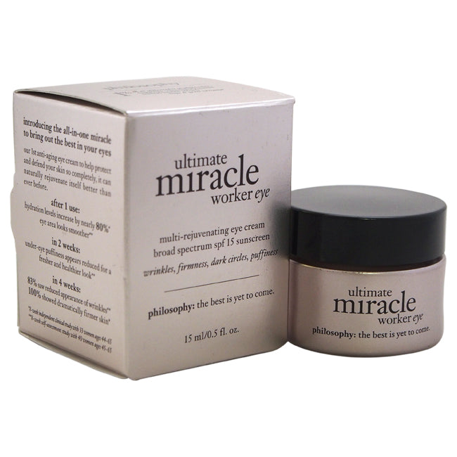 Philosophy Ultimate Miracle Worker Eye SPF 15 Sunscreen by Philosophy for Unisex - 0.5 oz Eye Cream