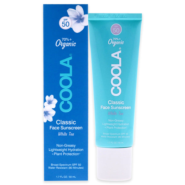 Coola Classic Face Sport Sunscreen Moisturizer SPF 50 - White Tea by Coola for Unisex - 1.7 oz Sunscreen