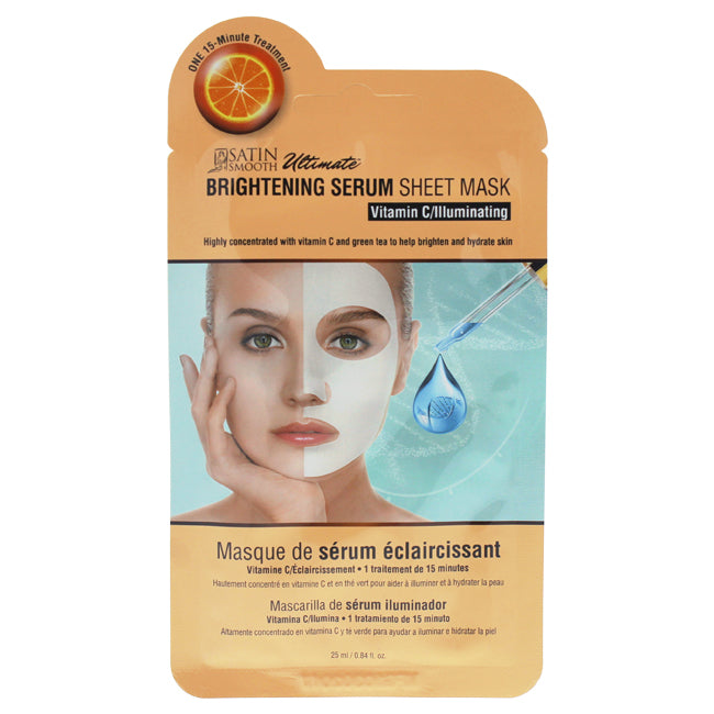 Satin Smooth Brightening Serum Sheet Mask by Satin Smooth for Unisex - 0.84 oz Mask