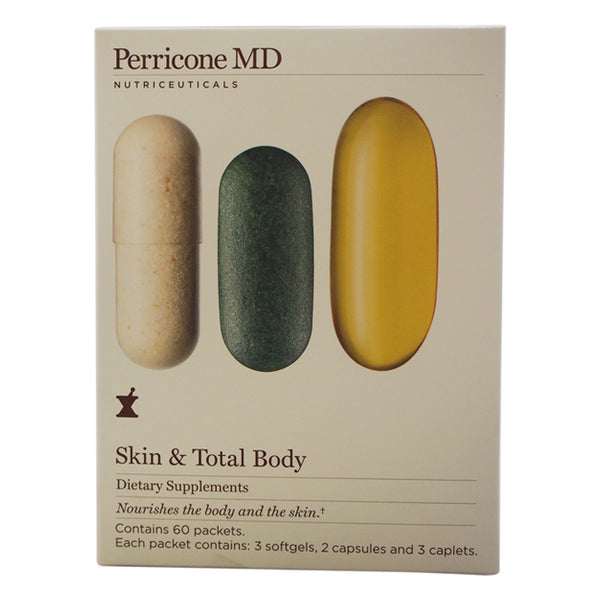 Perricone MD Skin & Total Body Supplements by Perricone MD for Unisex - 60 Pc Packet 3 Softgels, 2 Capsules, 3 Caplets