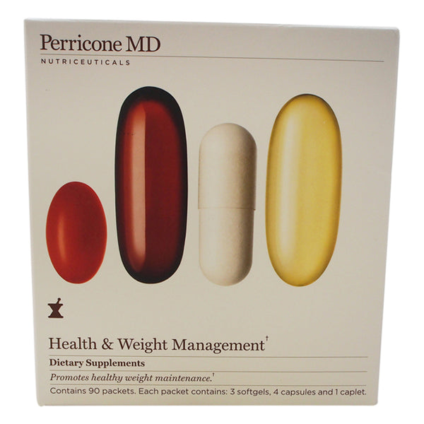 Perricone MD Health & Weight Management Supplement by Perricone MD for Unisex - 90 Packets 3 Softgels, 4 Capsules, 1 Caplet