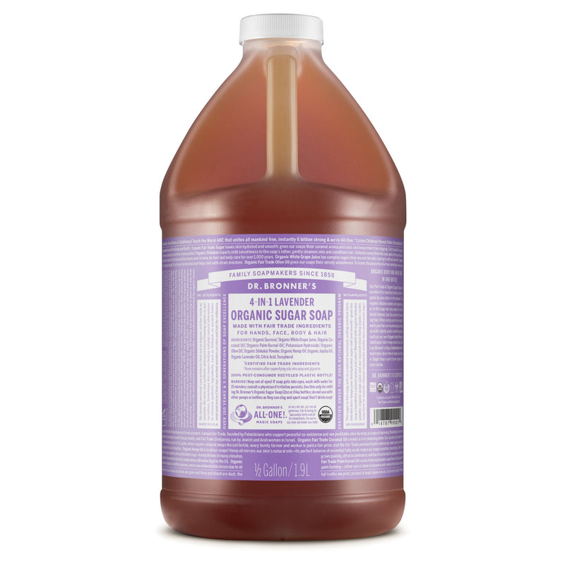 Dr. Bronner's Organic Pump Soap Refill (Sugar 4-In-1) 1.9L - Lavender