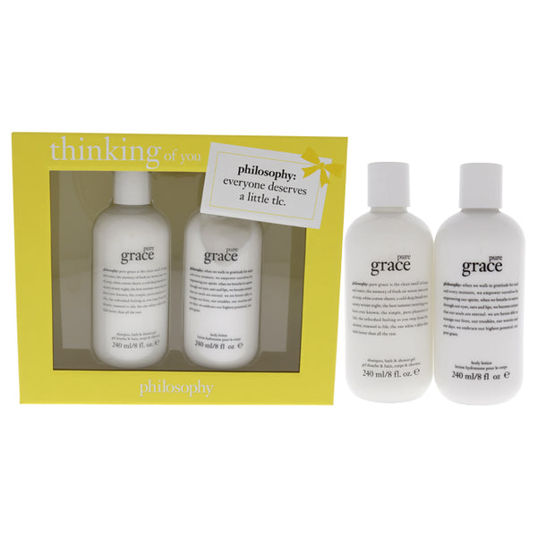 Philosophy Thinking of You Kit by Philosophy for Women - 2 Pc 8oz Pure Grace Shampo Bath and Shower Gel, 8oz Pure Grace Body Lotion