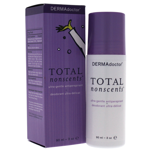 DERMAdoctor Total NonScents Ultra-Gentle Antiperspirant by DERMAdoctor for Women - 3 oz Deodorant Roll-On