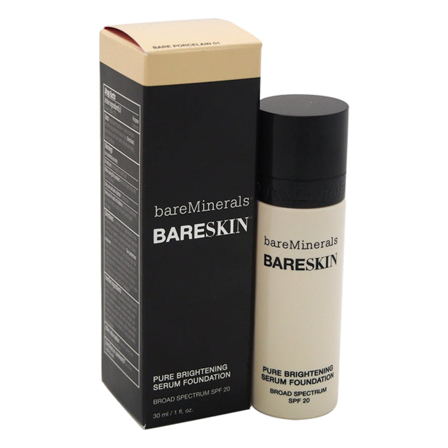 bareMinerals BareSkin Pure Brightening Serum Foundation SPF 20 - Bare Porcelain 01 by bareMinerals for Women - 1 oz Foundation