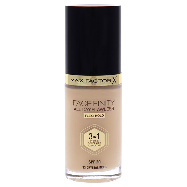 Max Factor Facefinity All Day Flawless 3-In-1 Foundation SPF 20 - 33 Crystal Beige by Max Factor for Women - 1 oz Foundation