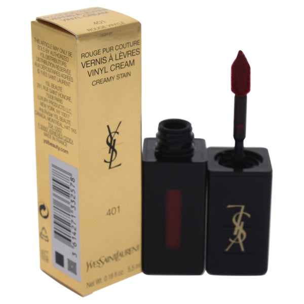 Yves Saint Laurent Vernis a Levres Vinyl Cream Lip Stain - 401 Rouge Vinyle by Yves Saint Laurent for Women - 0.18 oz Lip Gloss