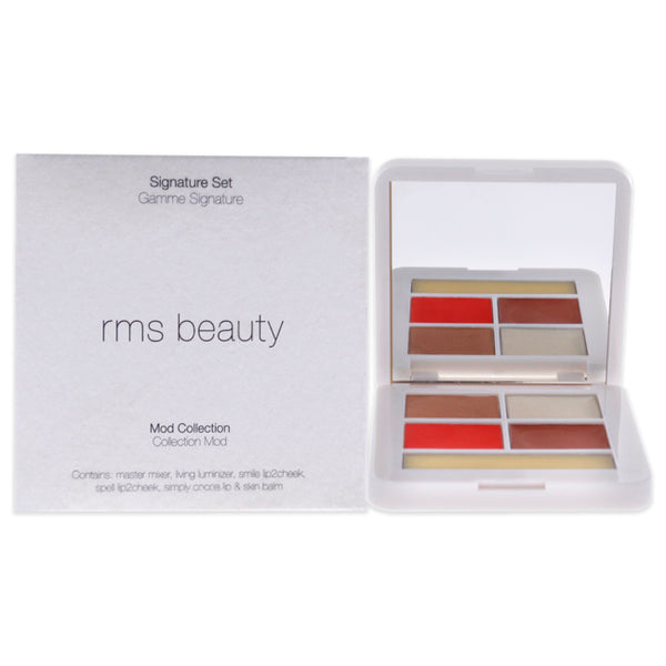 RMS Beauty Signature Set - Mod Collection by RMS Beauty for Women - 5 Pc Set 0.035oz Master Mixer, 0.035oz Living Luminizer, 0.035oz Smile Lip2cheek, 0.035oz Spell Lip2cheek, 0.05oz Simply Cocoa Lip & Skin Balm