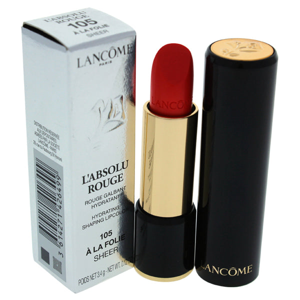 Lancome LAbsolu Rouge Hydrating Shaping Lipcolor - # 105 A La Folie/Sheer by Lancome for Women - 0.12 oz Lipstick