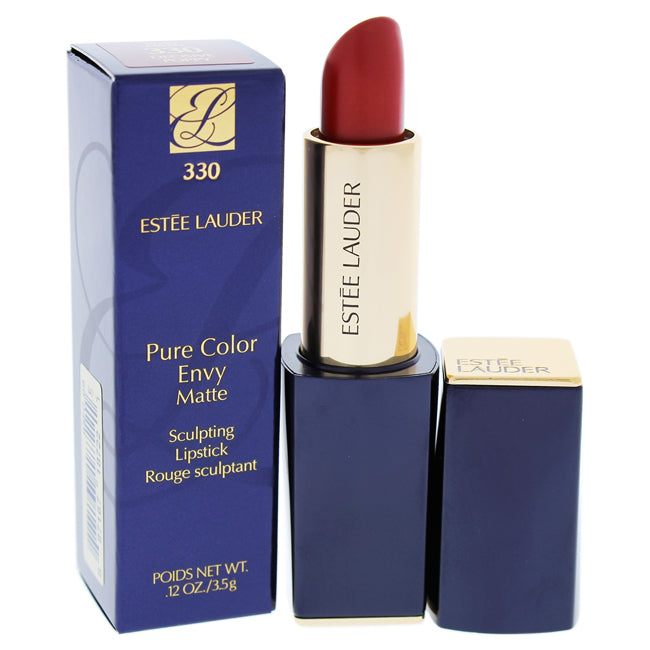 Estee Lauder Pure Color Envy Matte Sculpting Lipstick - 330 Decisive Poppy by Estee Lauder for Women - 0.12 oz Lipstick