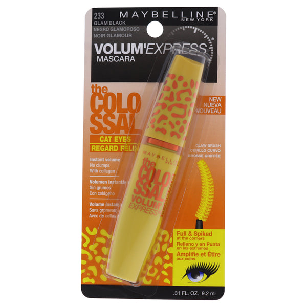 Maybelline The Colossal VolumExpress Cat Eyes Mascara - 233 Glam Black by Maybelline for Women - 0.31 oz Mascara