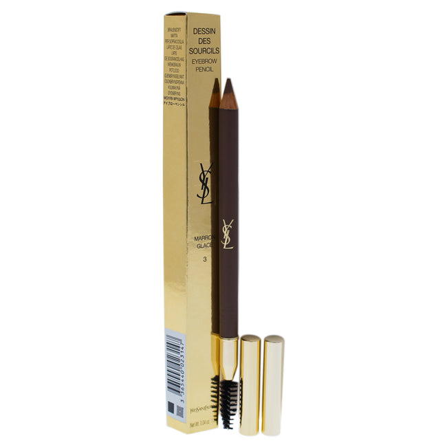 Yves Saint Laurent Dessin Des Sourcils Eyebrow Pencil - 3 Glazed Brown by Yves Saint Laurent for Women - 0.04 oz Eyebrow Pencil