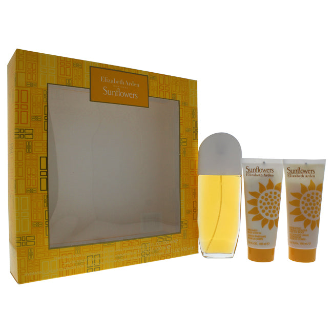 Elizabeth Arden Sunflowers by Elizabeth Arden for Women - 3 Pc Gift Set 3.3oz EDT Spray, 3.3oz Body Lotion, 3.3oz Body Cream Cleanser