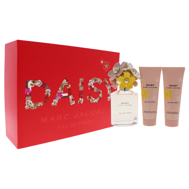 Marc Jacobs Daisy Eau So Fresh by Marc Jacobs for Women - 3 Pc Gift Set 2.5oz EDT Spray, 2.5oz Radiant Body Lotion, 2.5oz Bubbly Shower Gel