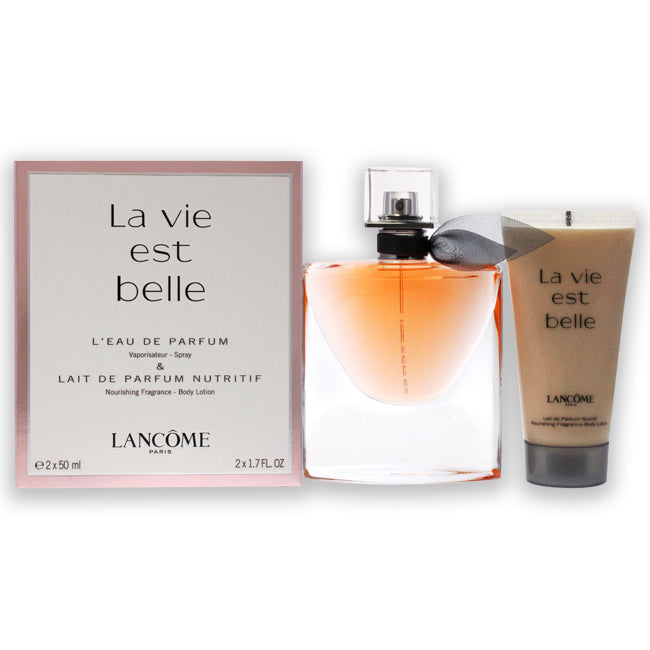 Lancome La Vie Est Belle by Lancome for Women - 2 Pc Gift Set 1.7oz Leau De Parfum Natural Spray, 1.7oz Body Lotion