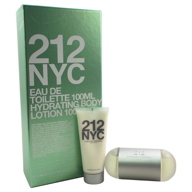 Carolina Herrera 212 NYC by Carolina Herrera for Women - 2 Pc Gift Set 3.4oz EDT Spray, 3.4oz Hydrating Body Lotion