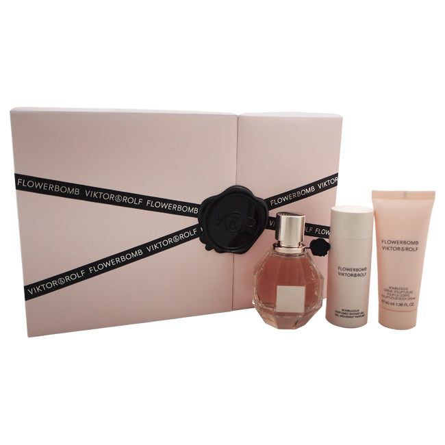 Viktor and Rolf Flowerbomb by Viktor and Rolf for Women - 3 Pc Gift Set 1.7oz EDP Spray, 1.7oz Perfumed Shower Gel, 1.36oz Voluptuous Body Cream