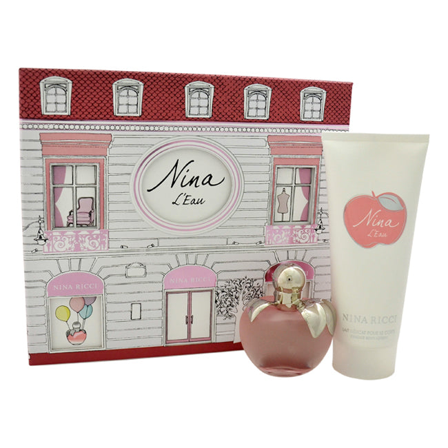 Nina Ricci Nina LEau by Nina Ricci for Women - 2 Pc Gift Set 2.7oz Eau Fraiche Spray, 6.8oz Delicate Body Lotion