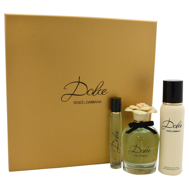 Dolce and Gabbana Dolce by Dolce and Gabbana for Women - 3 Pc Gift Set 2.5oz EDP Spray, 3.3oz Perfumed Body Lotion, 0.25oz EDP Mini Rollerball