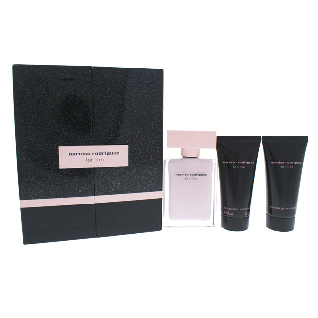 Narciso Rodriguez Narciso Rodriguez by Narciso Rodriguez for Women - 3 Pc Gift Set 1.6oz EDP Spray, 1.6oz Body Lotion, 1.6oz Shower Gel