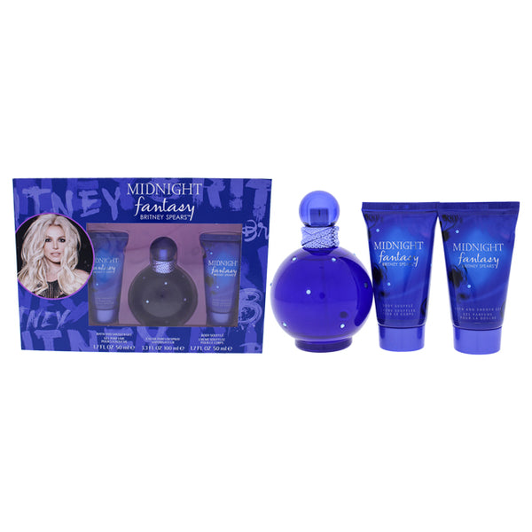 Britney Spears Midnight Fantasy by Britney Spears for Women - 3 Pc Gift Set 3.3oz EDP Spray, 1.7oz Bath & Shower Gel, 1.7oz Body Souffle