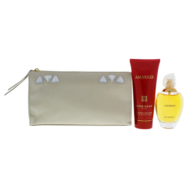 Givenchy Amarige by Givenchy for Women - 3 Pc Gift Set 1.7oz EDT Spray, 3.3oz Silk Body Veil, Pouch (Unboxed)