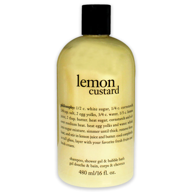 Philosophy Lemon Custard Shampoo, Shower Gel and Bubble Bath by Philosophy for Women - 16 oz Shower Gel