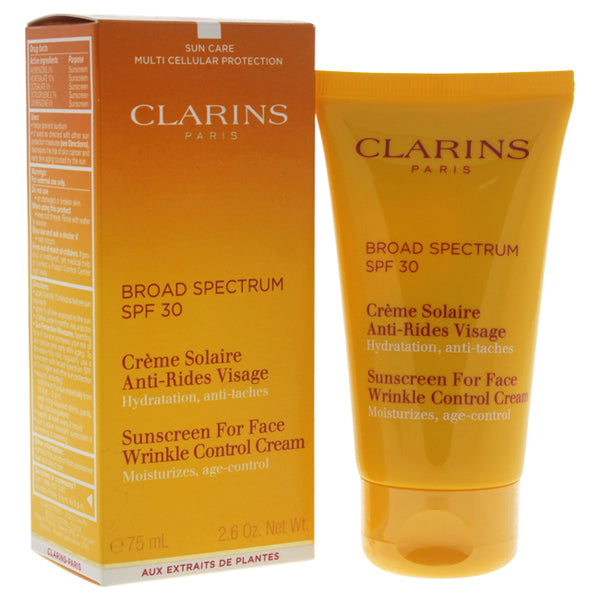 Clarins Sunscreen for Face Wrinkle Control Cream SPF 30 by Clarins for Women - 2.6 oz Sunscreen