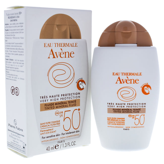 Avene Tinted Mineral Fluid SPF 50 by Avene for Women - 1.3 oz Sunscreen