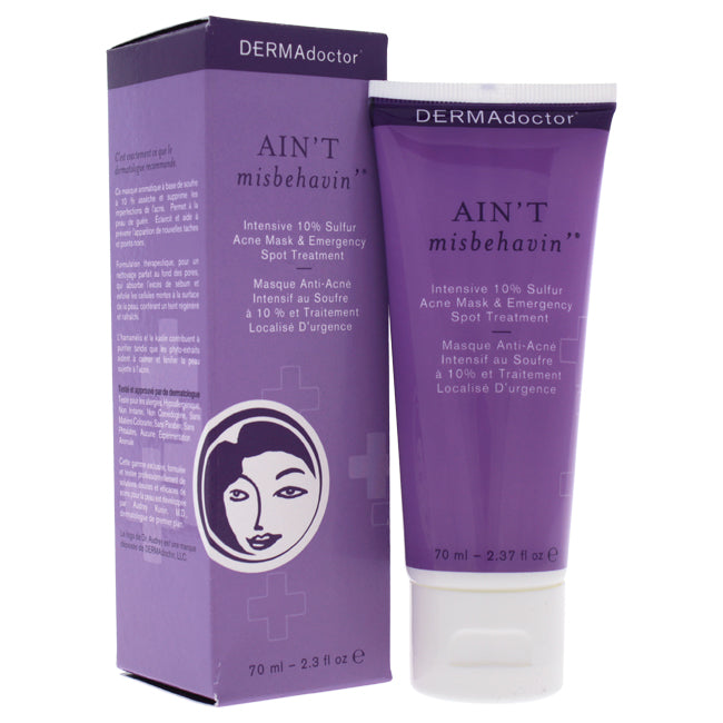 DERMAdoctor Aint Misbehavin Intensive 10% Sulfur Acne Mask by DERMAdoctor for Women - 2.3 oz Treatment