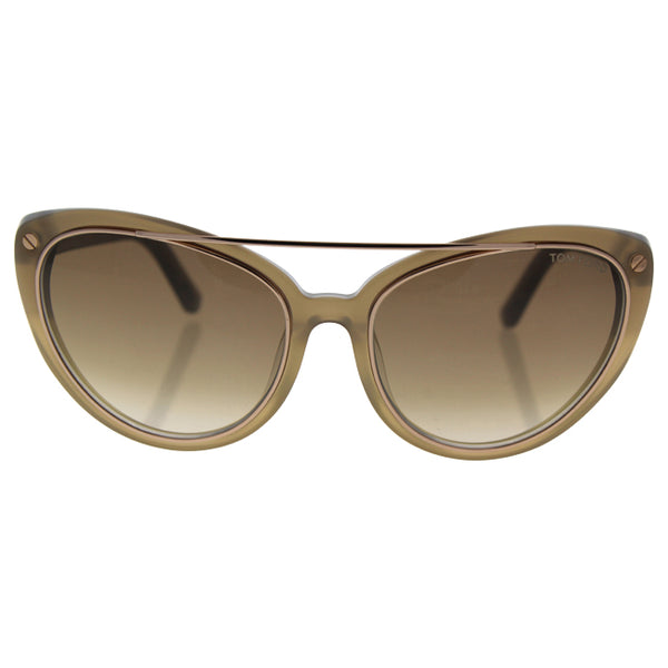 Tom Ford Tom Ford FT0384 34F Edita - Shiny Light Bronze/Brown Gradient by Tom Ford for Women - 58-18-140 mm Sunglasses