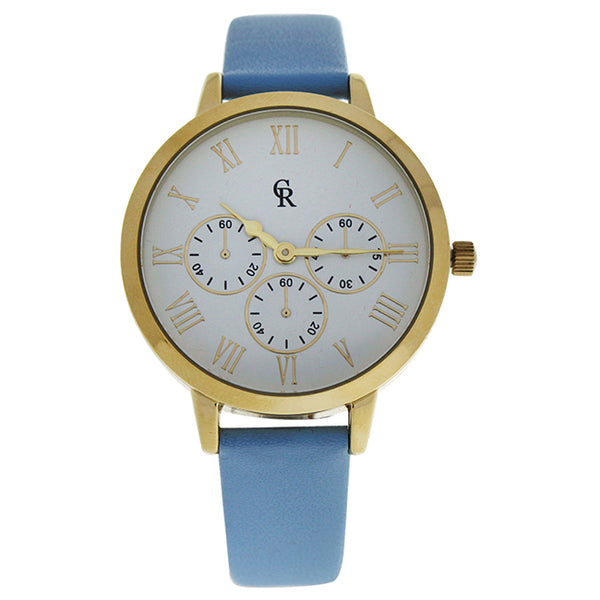 Charlotte Raffaelli CRB011 La Basic - Gold/Light Blue Leather Strap Watch by Charlotte Raffaelli for Women - 1 Pc Watch