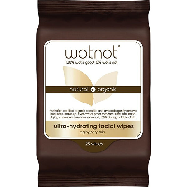 Wotnot Facial Wipes Ultra-Hydrating (Aging/Dry Skin) x 25 Pack