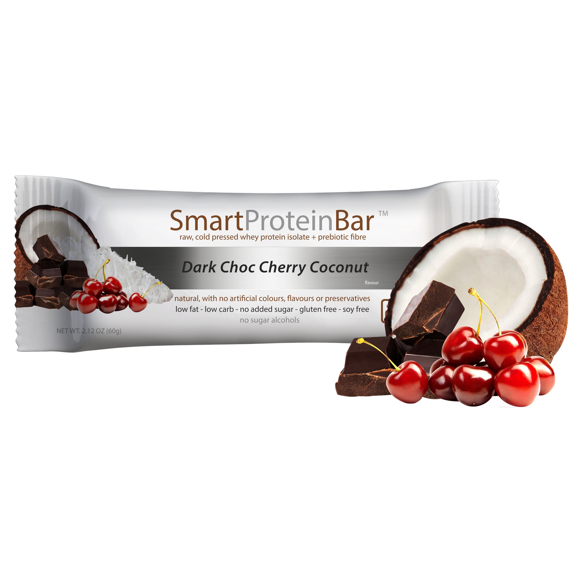 Smart Protein Dark Choc Cherry Coconut Bar 60g x 12 – Fresh Beauty Co.